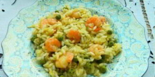 Рецепт ризотто с креветками и сливками