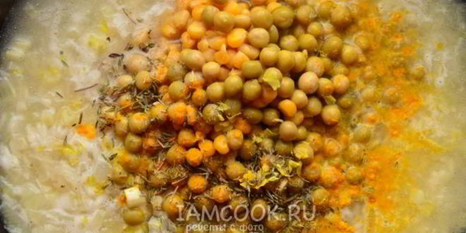 Рецепт ризотто с кукурузой и горошком