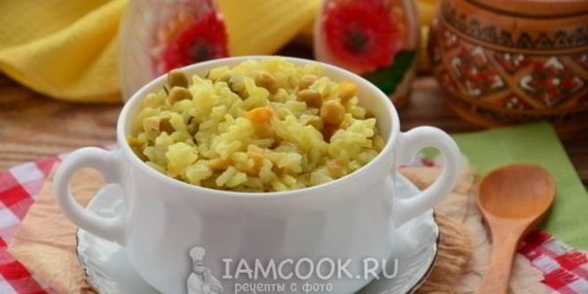 Рецепт ризотто с кукурузой и горошком