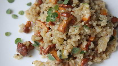 Рецепт Ризотто с лисичками в сливках