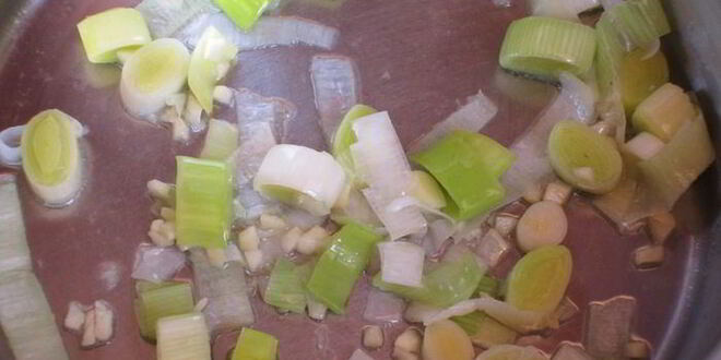 Рецепт ризотто с лососем и зеленым горошком