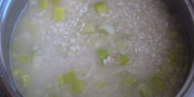 Рецепт ризотто с лососем и зеленым горошком