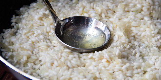 Рецепт ризотто с зеленым горошком, сыром джюгас и мятой