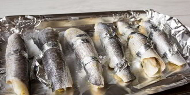 Рецепт рулетиков из дорады с шафрановым ризотто