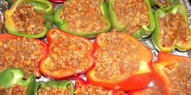 Рецепт сладких перцев, фаршированных ризотто