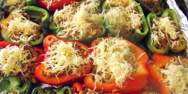 Рецепт сладких перцев, фаршированных ризотто