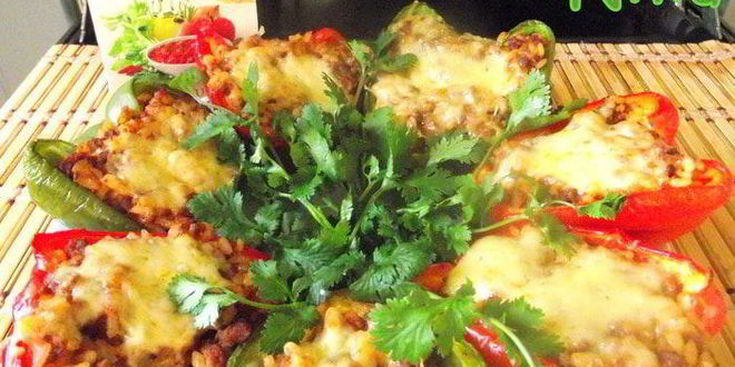 Рецепт сладких перцев, фаршированных ризотто