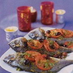 Рецепт Ароматной дорады с соусом и травами