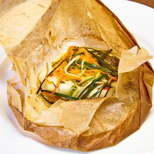 Рецепт Филе палтуса en papillote