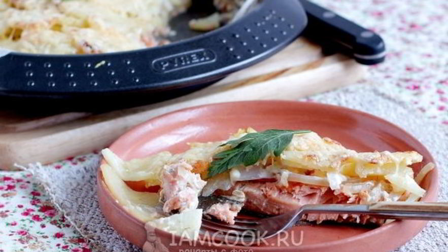 Рецепт горбуши под картофельной шубой