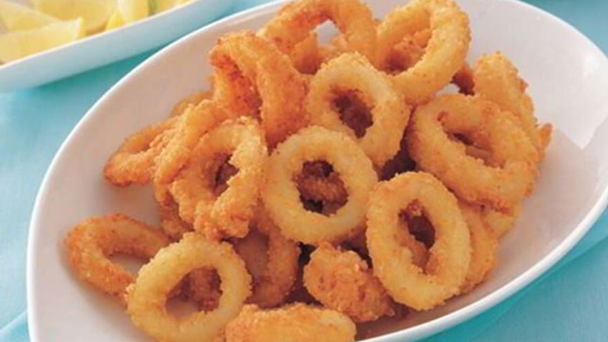 Рецепт хрустящих жареных колечек кальмара