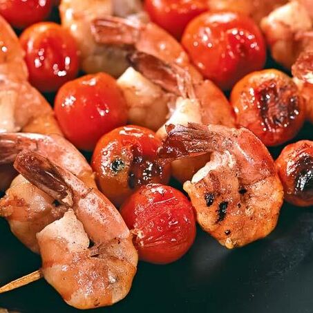 Рецепт Креветок на шпажках с соусом терияки