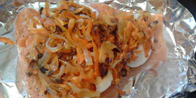 Рецепт семги под сырной корочкой в фольге