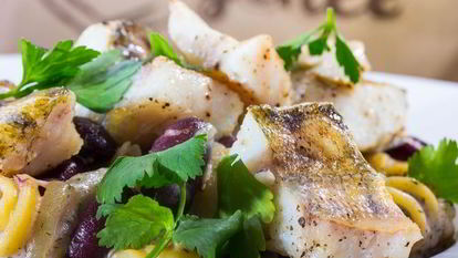 Рецепт Судака с пастой под сливочным соусом