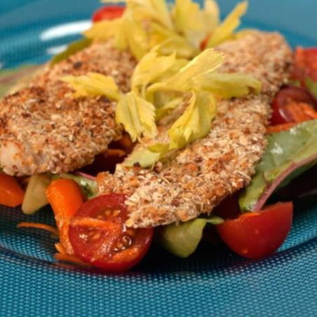 Рецепт Судака в панировке с легким салатом