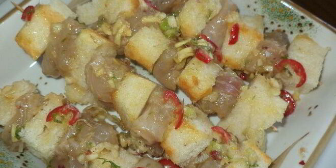 Рецепт хрустящих шашлычков с рыбкой