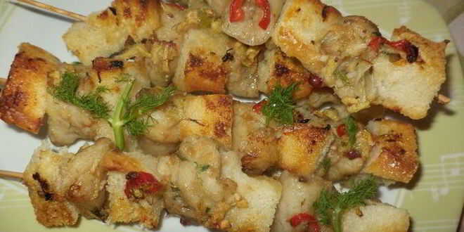 Рецепт хрустящих шашлычков с рыбкой
