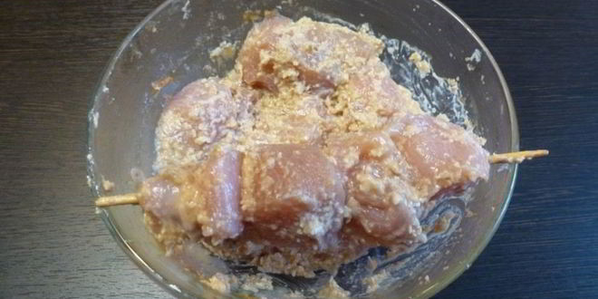Рецепт куриного шашлыка в ореховом маринаде