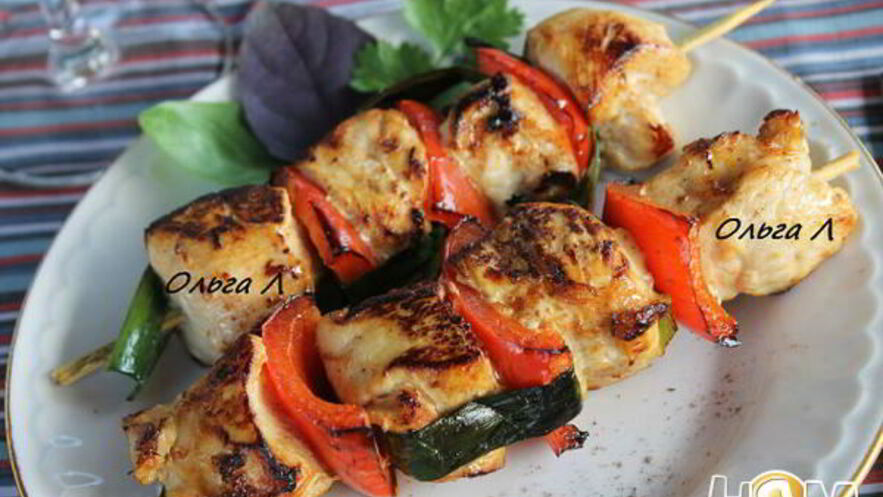 Рецепт куриных шашлычков на сковороде