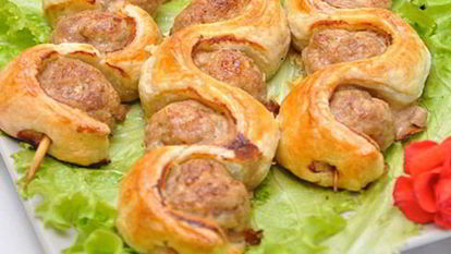 Рецепт Шашлычков в слоеном тесте на шпажках