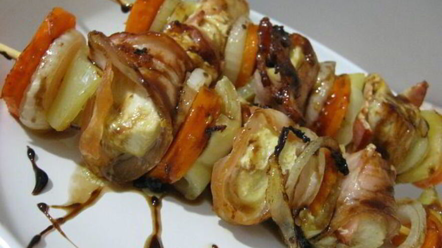 Рецепт шашлыка из курицы с овощами