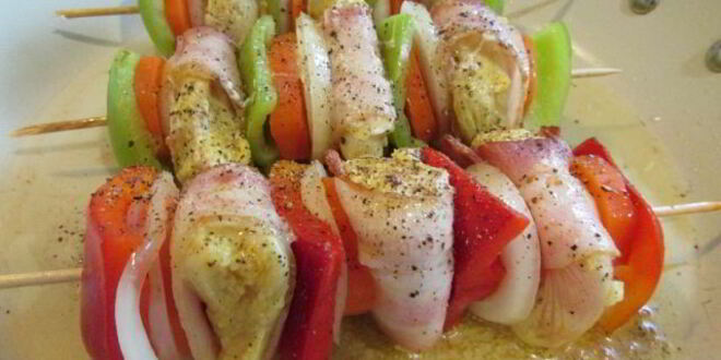 Рецепт шашлыка из курицы с овощами