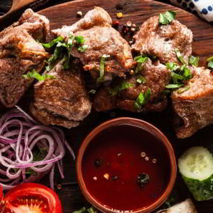 Рецепт Шашлыка из свинины, маринованной с луком