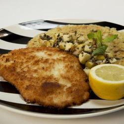 Рецепт Куриного шницеля с рисовым драником