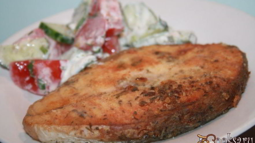 Рецепт ароматных жареных стейков лосося
