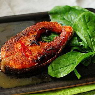 Рецепт Острого стейка семги в соусе