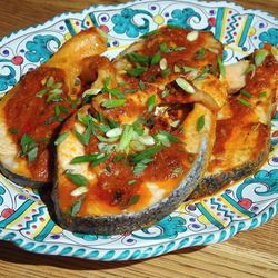 Рецепт Пряных стейков из семги