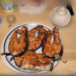 Рецепт Стейка из семги на углях