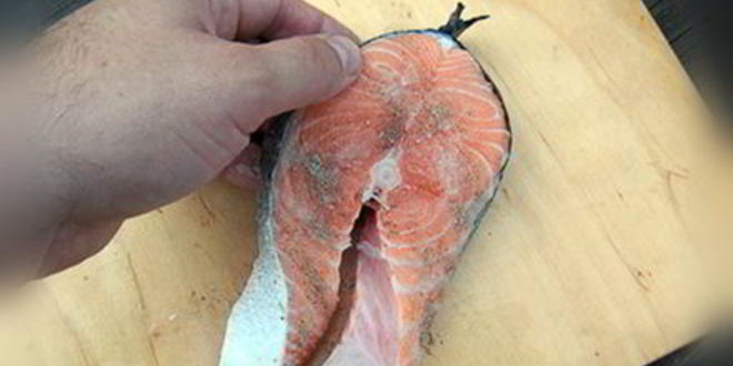 Рецепт стейка из семги на углях