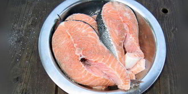 Рецепт стейка из семги на углях