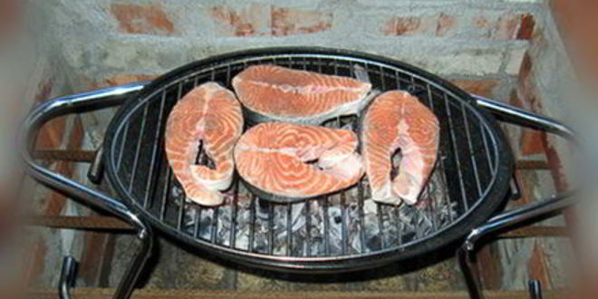 Рецепт стейка из семги на углях