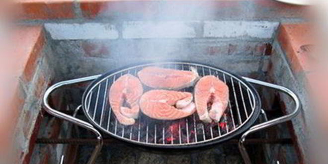 Рецепт стейка из семги на углях