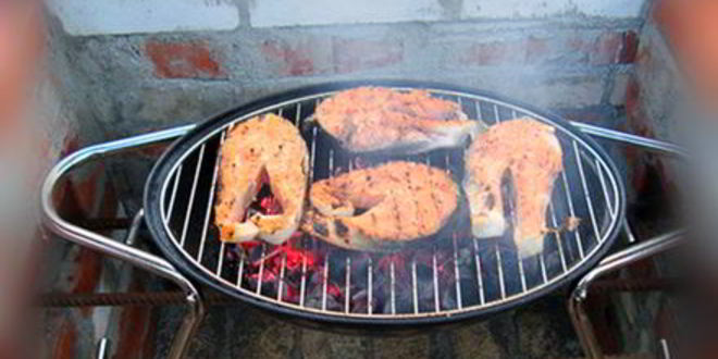 Рецепт стейка из семги на углях