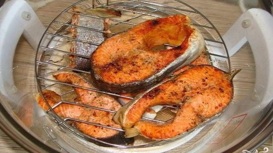 Рецепт стейка из семги в аэрогриле