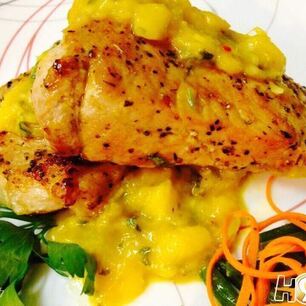 Рецепт Стейка из свинины под манговым соусом