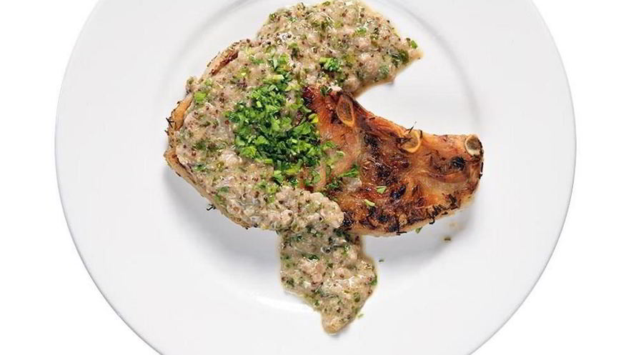 Рецепт стейка из свинины с горчичным соусом