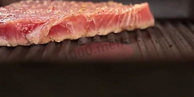 Рецепт стейка из тунца на сковороде