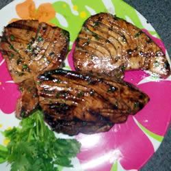 Рецепт Стейка из тунца в медовой глазури на гриле