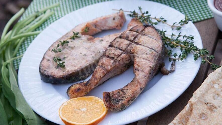 Рецепт стейка кеты гриль