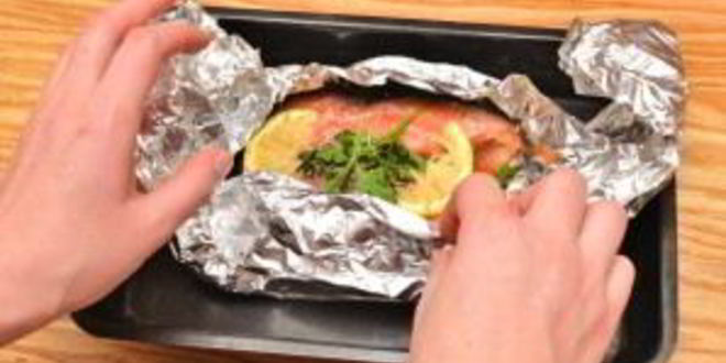 Рецепт стейка лосося в фольге