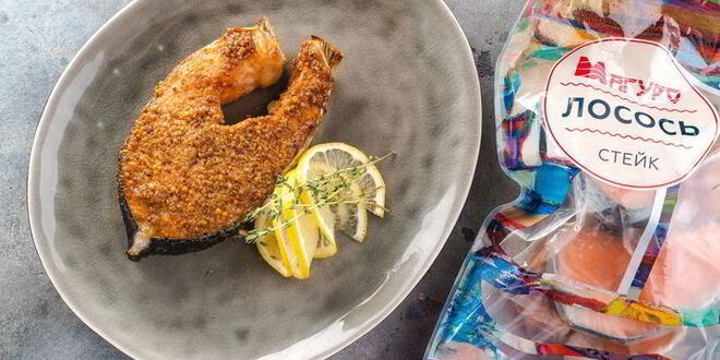 Рецепт стейка лосося в медово-имбирном маринаде
