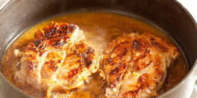 Рецепт стейков из свинины с апельсиново-горчичным соусом