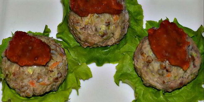 Рецепт паровых тефтелей с гречкой и кабачком