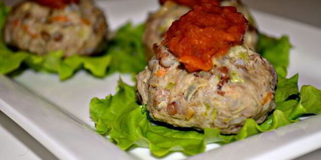 Рецепт паровых тефтелей с гречкой и кабачком