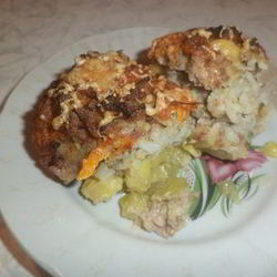 Рецепт Тефтелей на овощной подушке