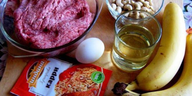 Рецепт тефтелей с бананами, кешью и карри